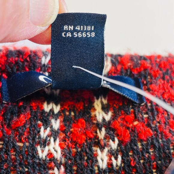 Chaps Red Blue Plaid Knit Asymmetrical Zip Moto Sweater Jacket M NWT - Picture 11 of 14